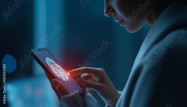 Obraz Security fingerprint scan close-up