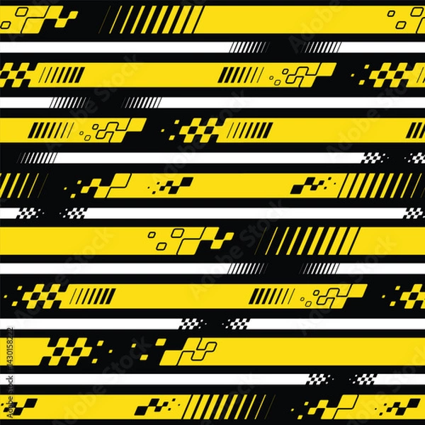 Fototapeta Yellow decal lines horizontal background
