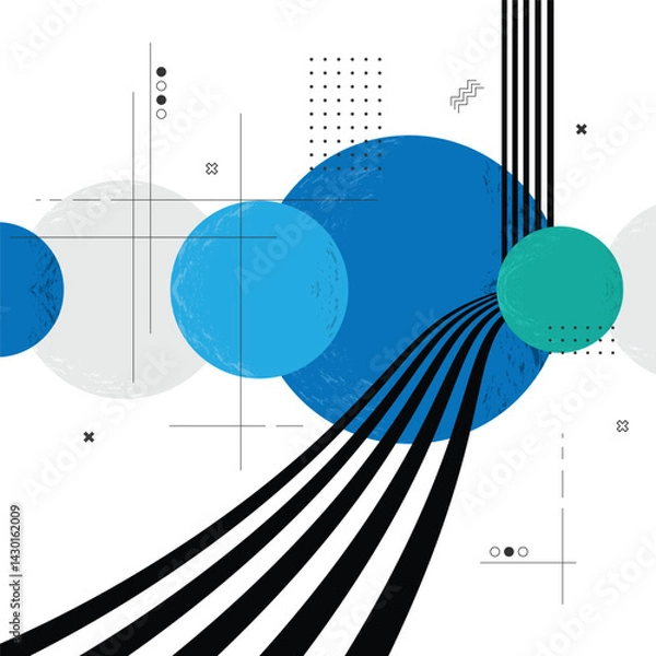 Fototapeta Abstract geometric circle lines design