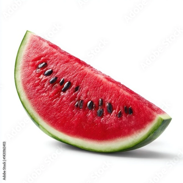 Fototapeta Single slice of fresh watermelon with seeds
