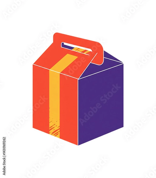 Fototapeta 鮮やか赤紫の持ち帰り弁当箱 デザイン