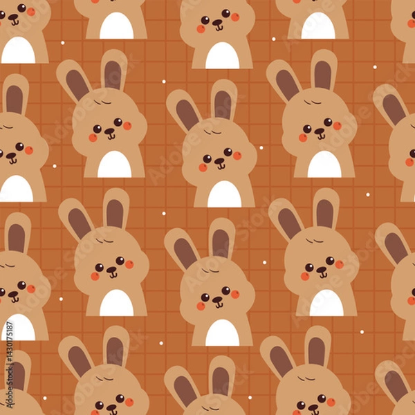 Obraz seamless pattern cute cartoon bunny. cute animal drawing for wallpaper and background