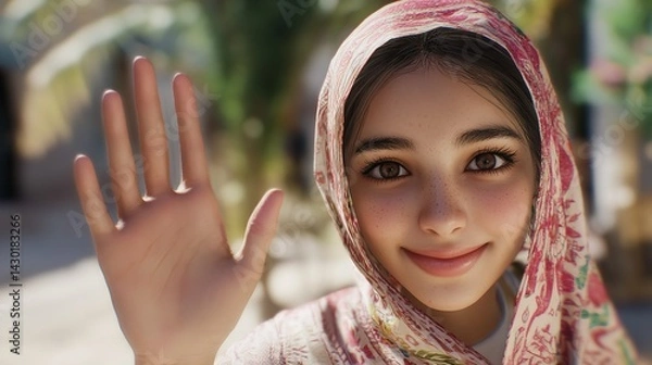 Fototapeta Elegant Arabic Calligraphy and Decorative Patterns for Eid al-Adha Greetings