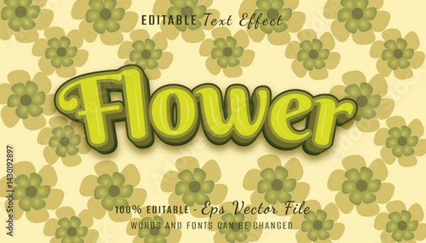 Obraz flower 3d text effect design with flower background