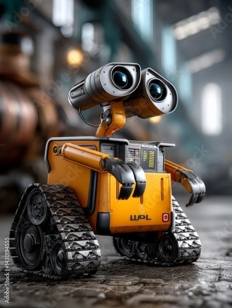 Fototapeta Exploring the Future of Robotics: A Cute Toy Robot on a Table Inspiring Innovations in AI and Automation