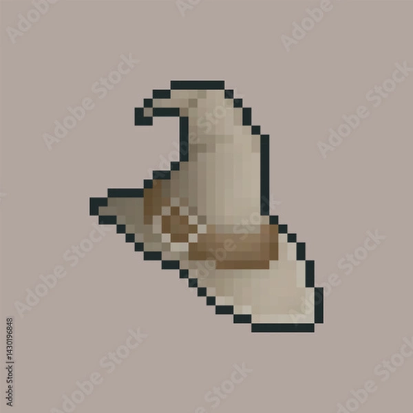 Fototapeta Wizard hat in pixel art design with isolated background