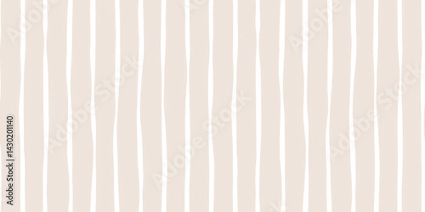 Obraz Minimalist soft neutral beige wavy rugged vertical stripes, elegant modern background vector pattern design