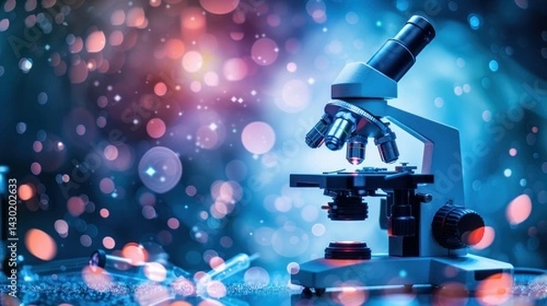Obraz Microscope in a Blue and Purple Setting