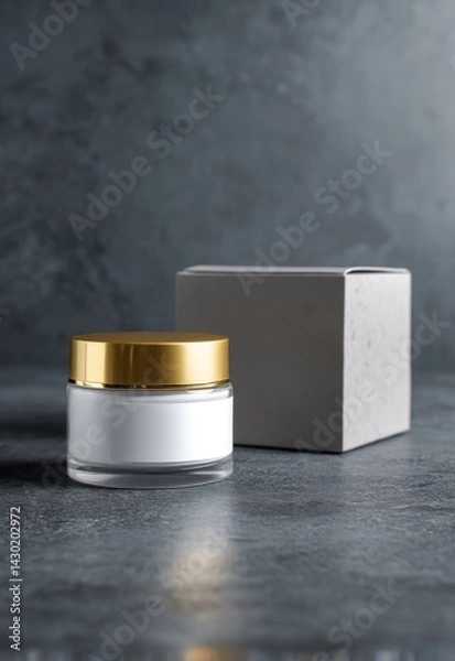 Fototapeta High-end luxury cosmetic packaging design featuring a white square paper box, emphasizing elegance and sophistication in product presentation, showcasing both functionality and brand value.