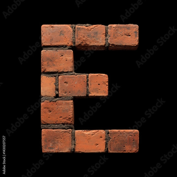 Obraz The letter "E" made of bricks