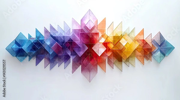 Fototapeta Geometric Rainbow Pattern of 3D Colorful Cubes