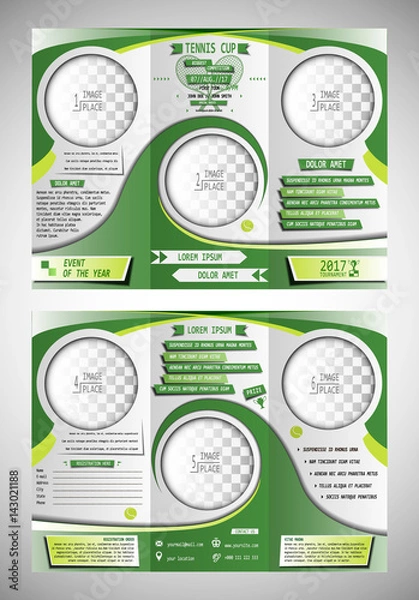 Obraz Tennis tri fold flyer template