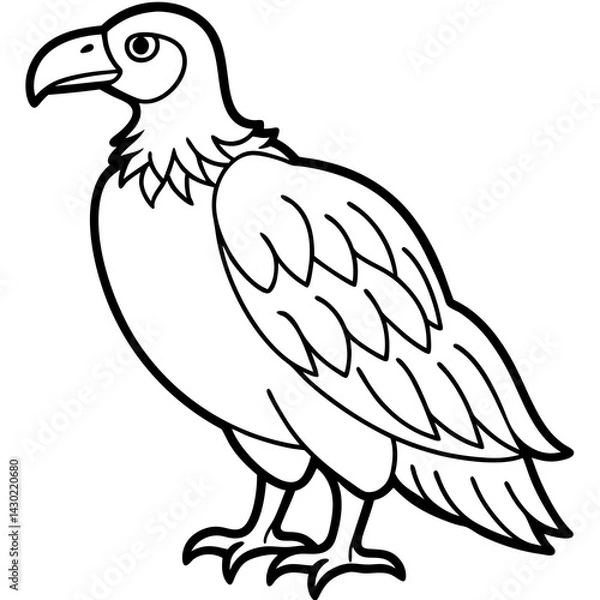 Obraz Condor in a Single Line Vector Art