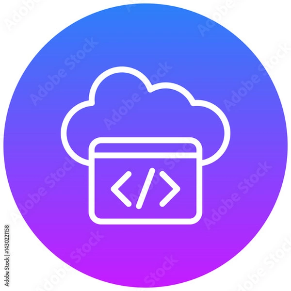 Fototapeta Cloud Coding Icon