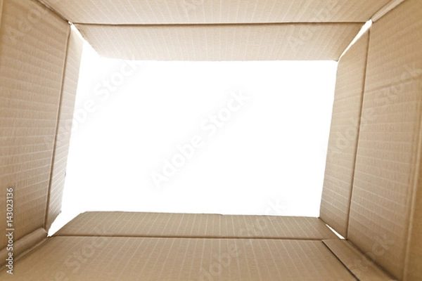 Obraz View from inside a cardboard box