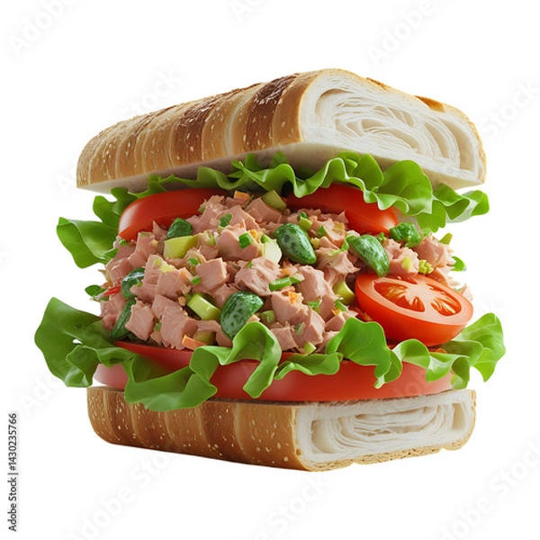 Obraz  Delicious Tuna Salad Sandwich Isolated on transparent background