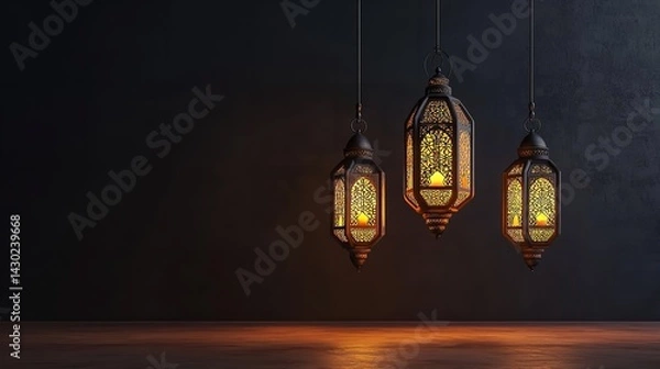 Fototapeta Elegant Arabic Calligraphy and Decorative Patterns for Eid al-Adha Greetings