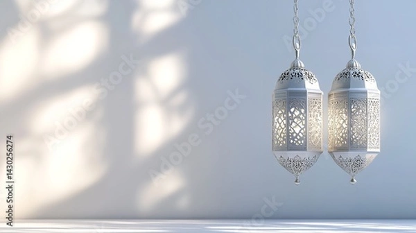 Fototapeta Elegant Arabic Calligraphy and Decorative Patterns for Eid al-Adha Greetings