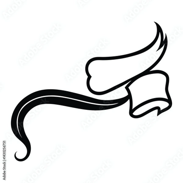 Fototapeta 
Calligraphy Ornate style Black Ribbon Design for Sign shape for text ornaments football or athletics sport, Highlight text Typography elements, swash underline Swirl text-decoration