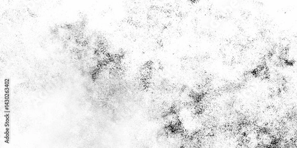Fototapeta Distressed white and black grunge texture, old and dirty outdoor concrete wall, black on white old rough grunge and white rough vintage distress background.	