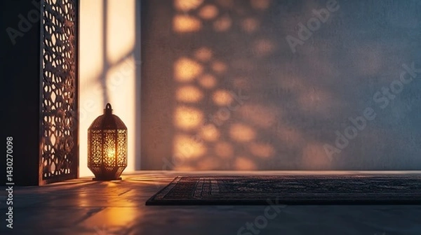 Fototapeta Elegant Arabic Calligraphy and Decorative Patterns for Eid al-Adha Greetings
