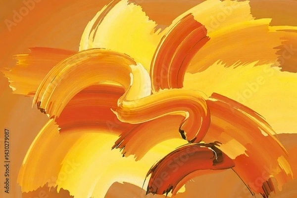 Obraz abstract composition of vibrant orange and yellow