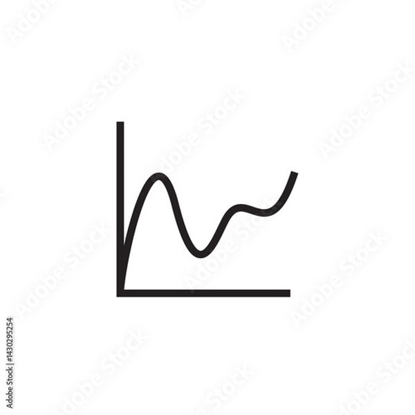 Fototapeta wave chart icon editable outline stroke vector eps