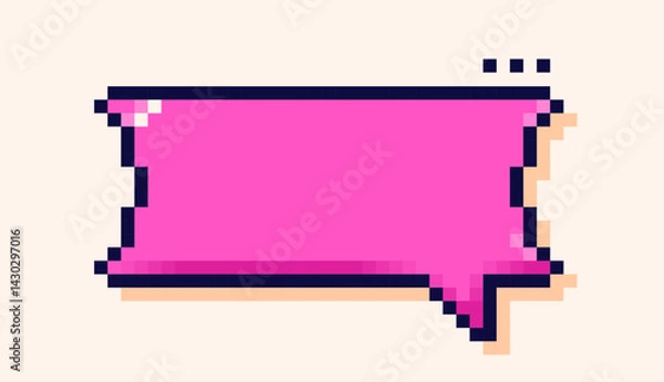 Obraz Single pixel art speech bubble with magenta background.