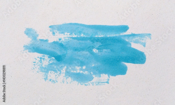 Obraz Light blue brush isolated on white art paper background.