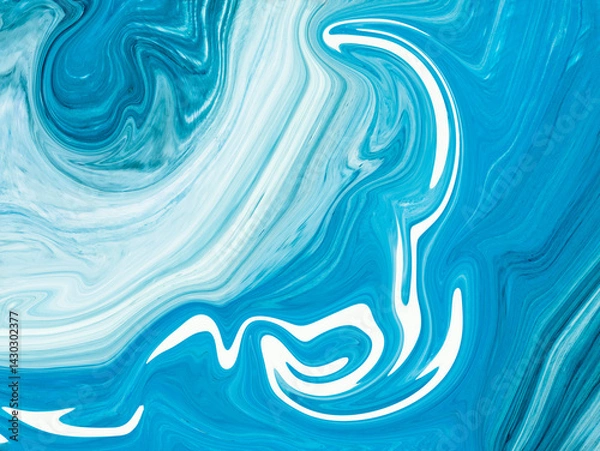 Fototapeta Abstract image with blue paint texture, brush and marble texture, acrylic painting. Сreative hand painted background. Suitable for use in creative design projects, posters, websites