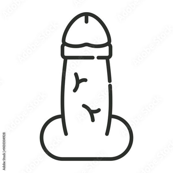 Fototapeta Penis icon, Sexual health day symbol outline icon, editable vector illustration and transparent graphic element. Isolated on white background