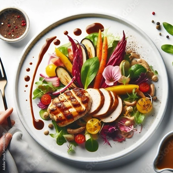 Obraz grilled meat with vegetables