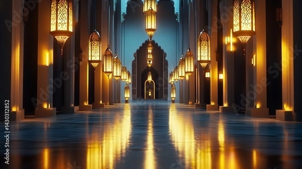 Fototapeta Elegant Arabic Calligraphy and Decorative Patterns for Eid al-Adha Greetings