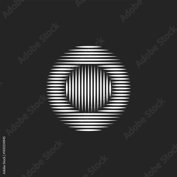 Fototapeta circular lines of light on a black background