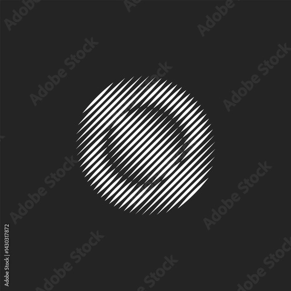 Fototapeta circular lines of light on a black background