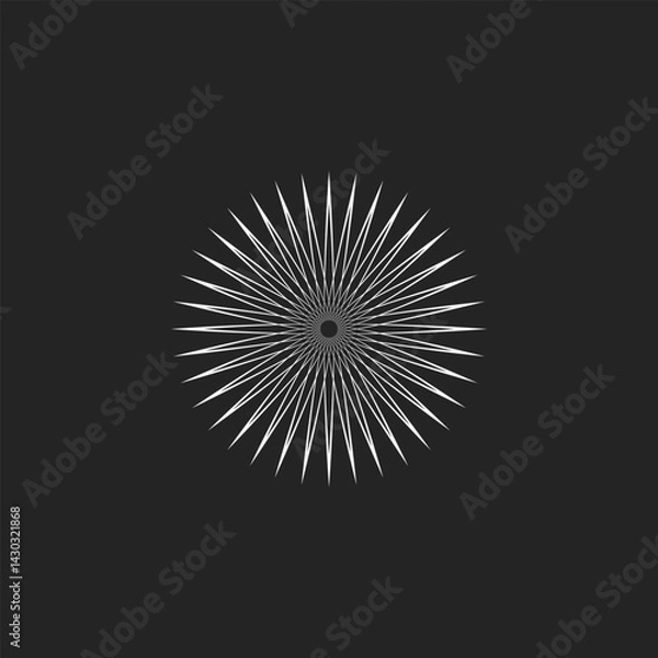 Obraz light ring on a black background. Simple and modern logo vector