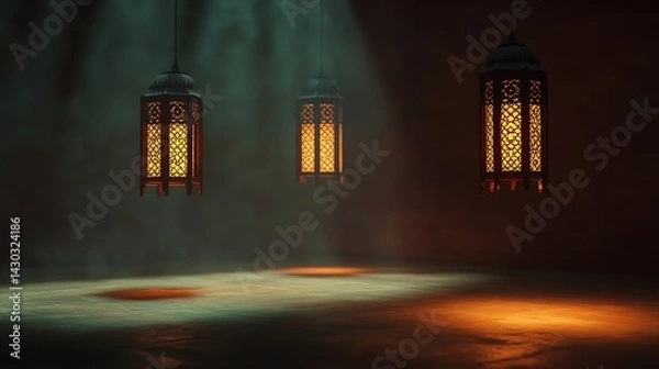 Fototapeta Elegant Arabic Calligraphy and Decorative Patterns for Eid al-Adha Greetings