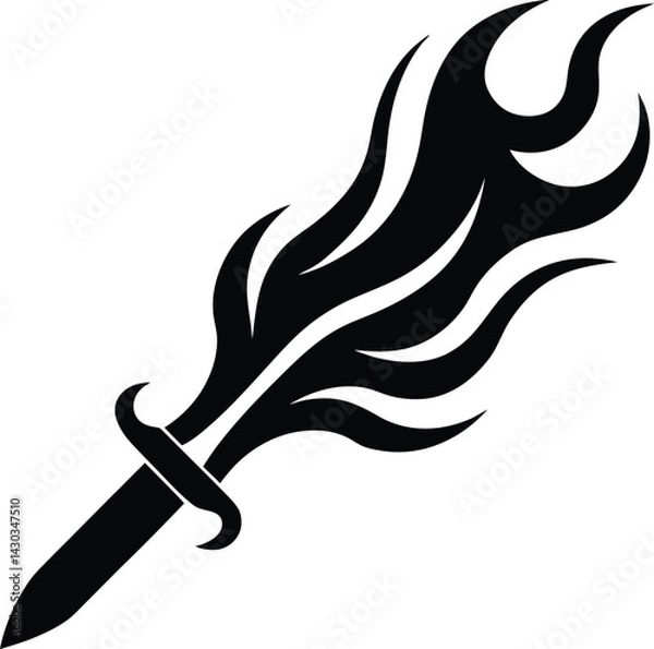 Obraz wavy flame blade sword silhouette 