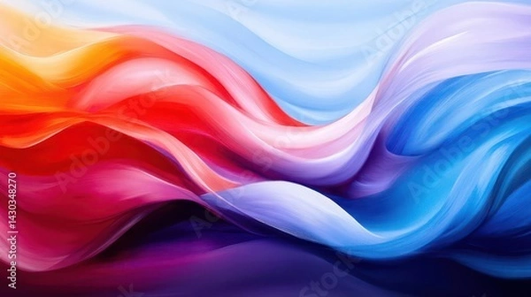 Obraz Abstract colorful background with flowing liquid-like shapes.