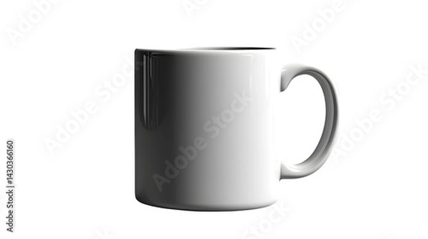 Fototapeta White ceramic mug mockup for printing, isolated on white background