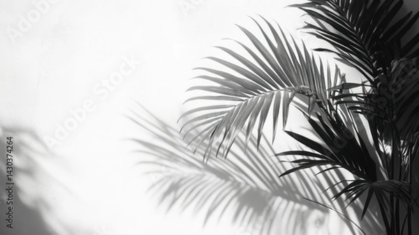 Obraz Palm Leaf Shadows on White Wall