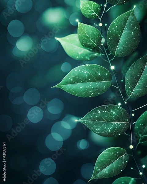 Fototapeta Innovative sustainable technology startup showcasing green energy solutions in nature artistic environment close-up viewpoint
