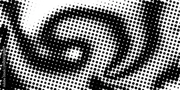 Fototapeta Black Halftone Dot Fade. Halftone background. Gradient half tone abstract wave with a dotted textured pattern. Black grunge speckle overlay texture. Retro pop art comic backdrop.

