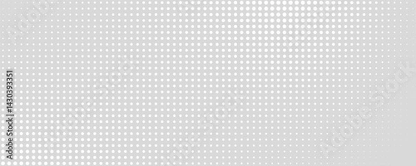 Fototapeta Halftone gradient. Dotted gradient, smooth dots spraying and halftones dot background seamless horizontal geometric pattern vector template set.