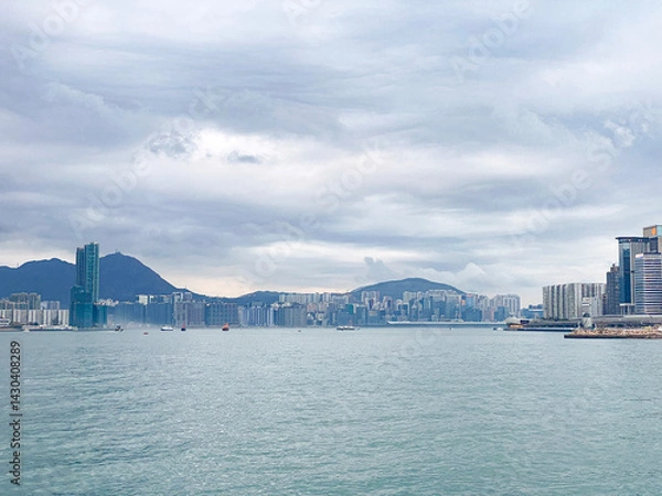 Obraz Hong Kong Cityscape Under Overcast Sky