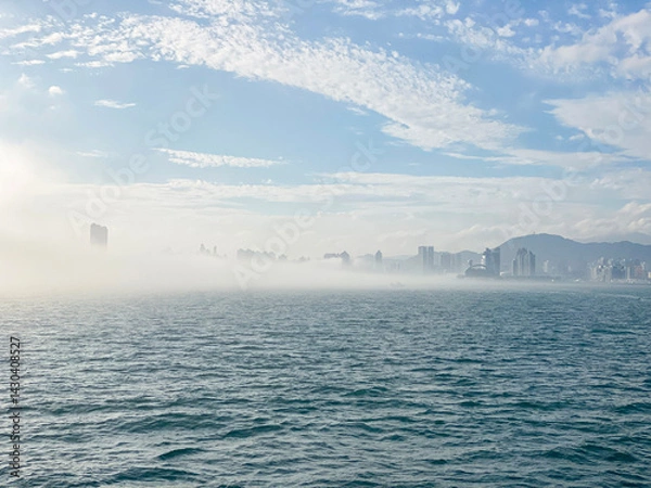 Obraz Cityscape Emerging from Fog in Hong Kong