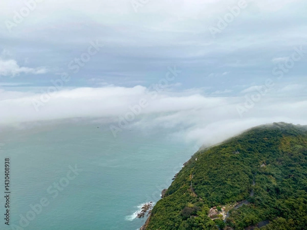 Obraz Island Emerging from Morning Fog in Hong Kong