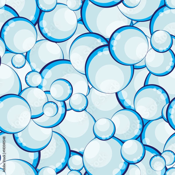 Fototapeta Soap Bubbles Abstract Seamless Pattern Background Vector Illustr