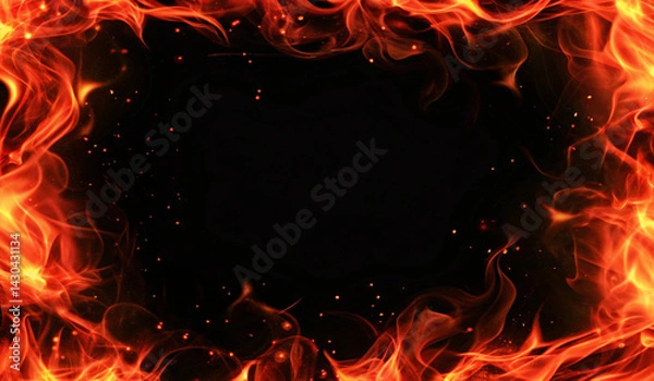 Fototapeta 炎のフレーム　抽象背景	