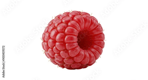 Fototapeta Isolated Close-Up of a Fresh Raspberry - Juicy Berry